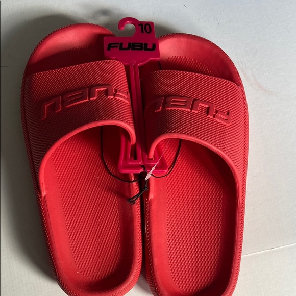 FUBU Vibrant Red Slide Sandals - Picture 3 of 5
